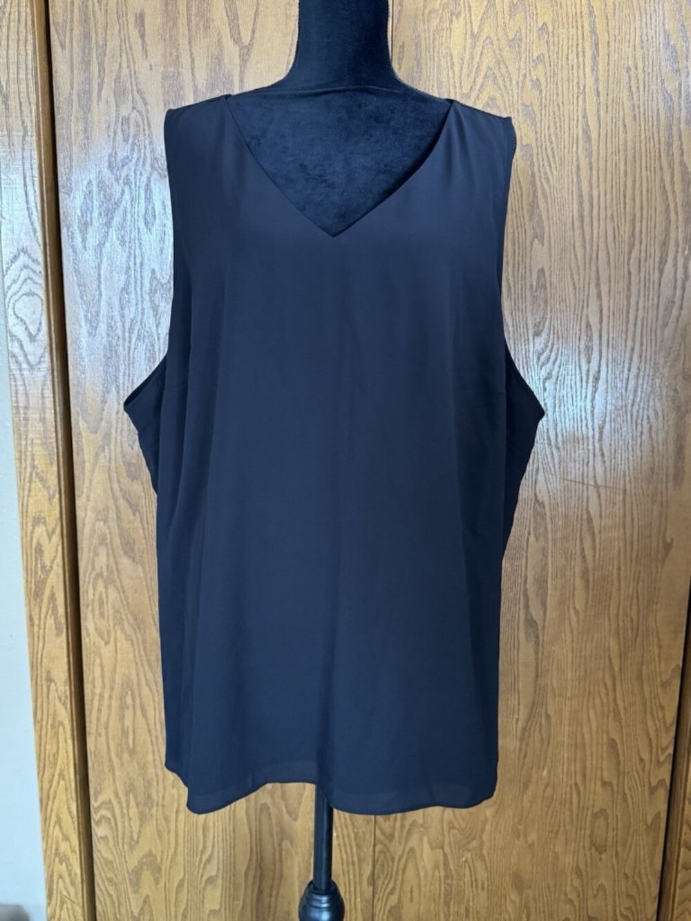 Nine West Womens Shirt Plus Size 4X Black Sleeveless